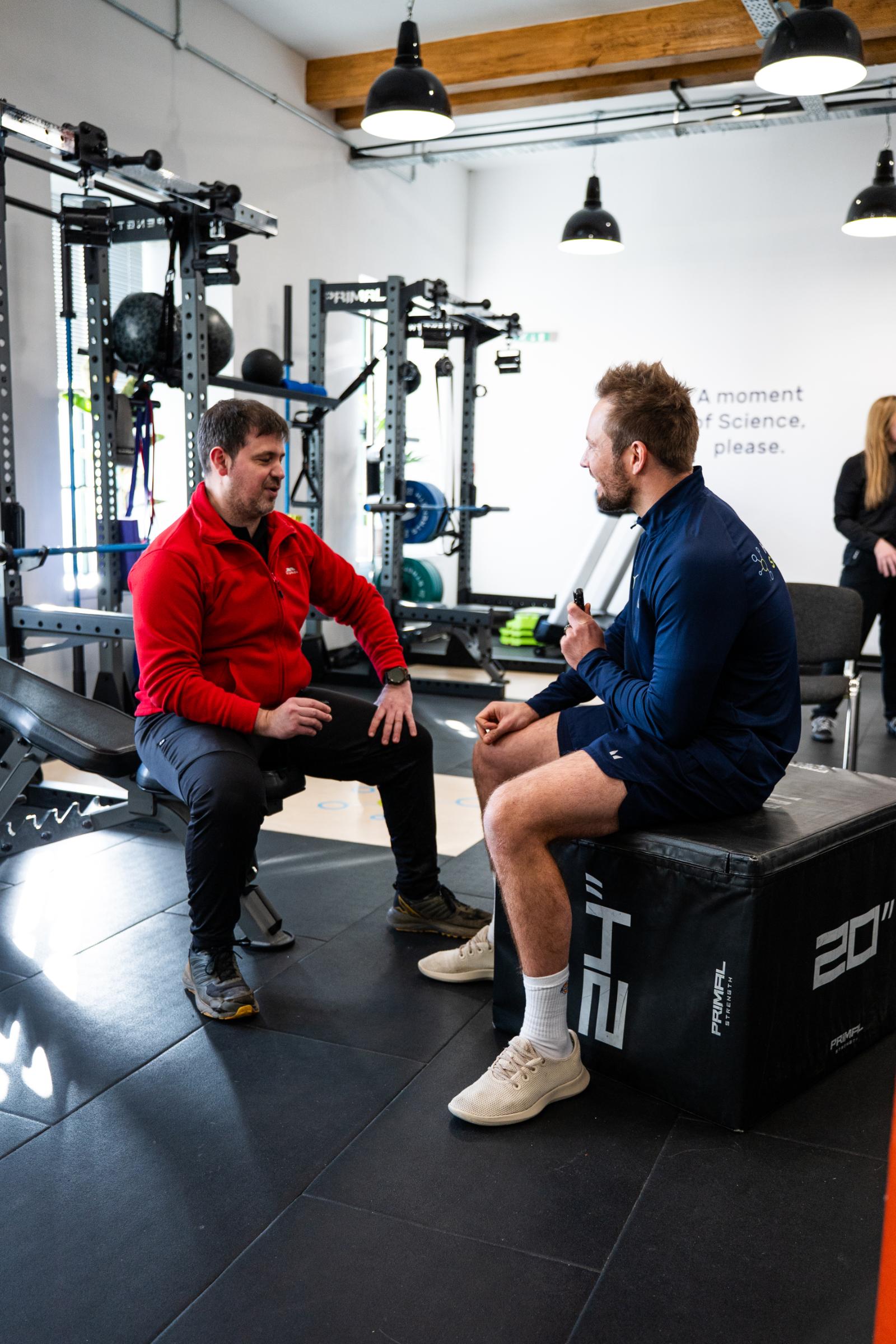 Health by Science specialist providing professional advice during a clinical personal training Edinburgh session in Leith.