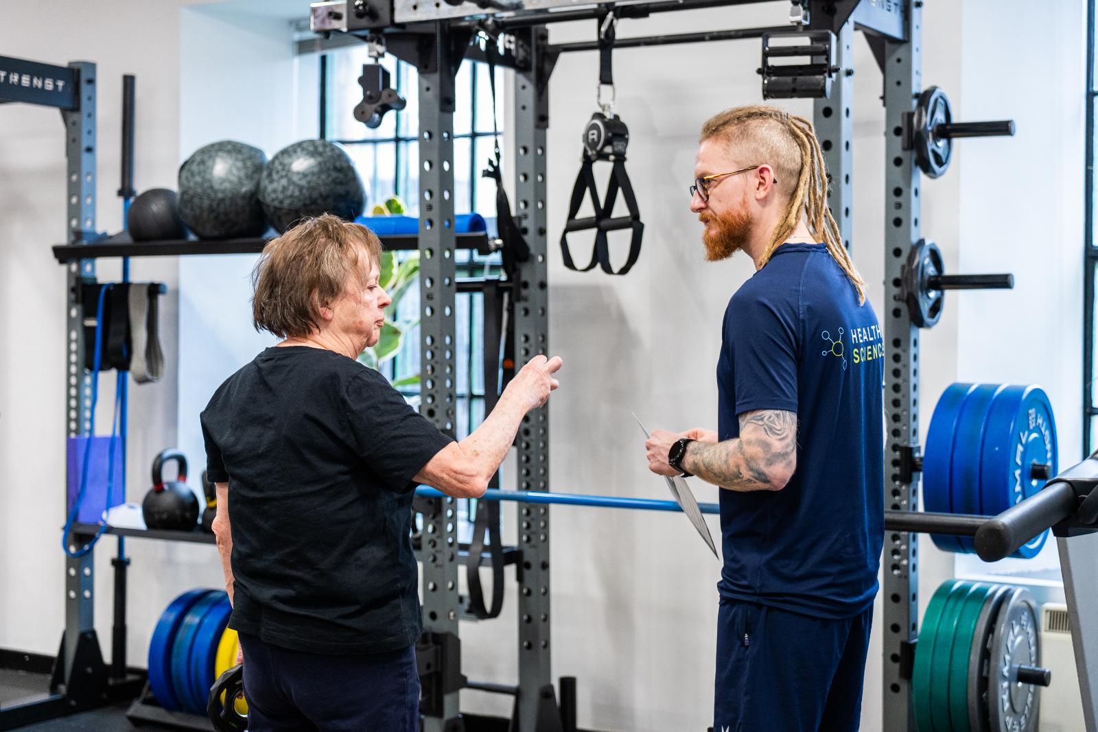 Professional Health by Science practitioner providing a clinical movement assessment and technical advice to a senior patient in Leith.