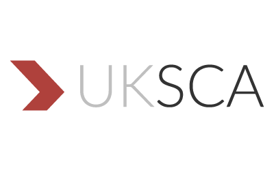 Official logo of the UK Strength and Conditioning Association (UKSCA), representing the professional accreditation of our specialists in Leith.